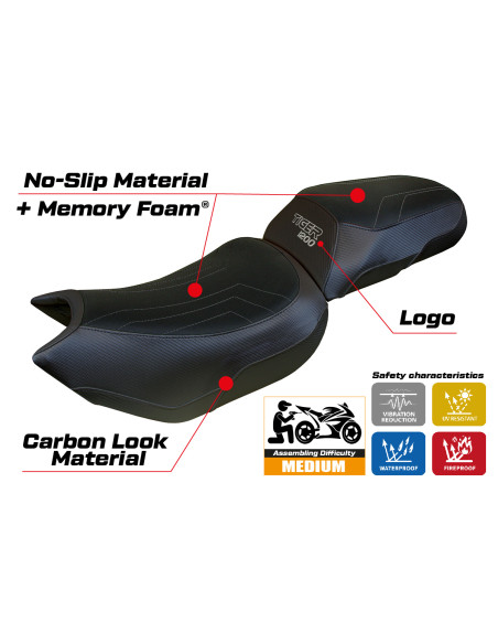 Funda de asiento compatible - Triumph Tiger 1200 2022-2025 - mod Wales Comfort System