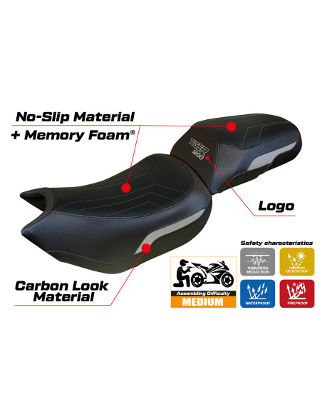 Funda de asiento compatible - Triumph Tiger 1200 2022-2025 - mod Wales Comfort System
