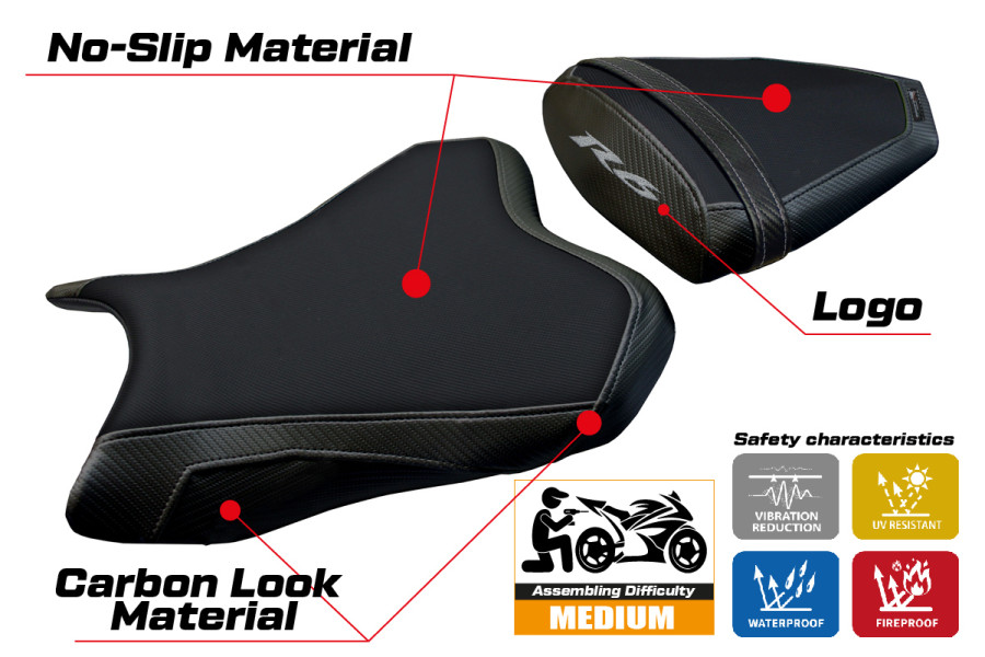 Housse de selle compatible - Yamaha R6 2006 - 2007 - mod Aichi