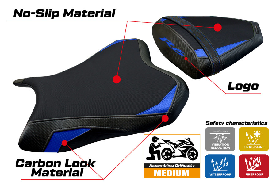 Seat cover compatible - Yamaha R6 2006 - 2007 - mod Aichi