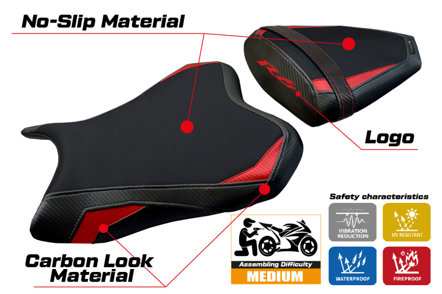 Housse de selle compatible - Yamaha R6 2006 - 2007 - mod Aichi