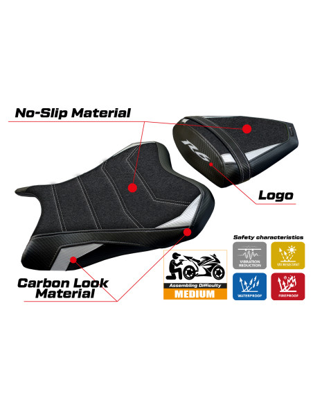 Funda de asiento compatible - Yamaha R6 2006 - 2007 - mod Aichi Ultragrip