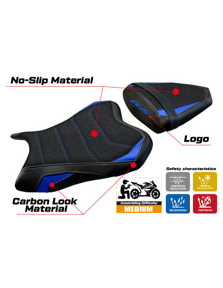 Seat cover compatible - Yamaha R6 2006 - 2007 - mod Aichi Ultragrip
