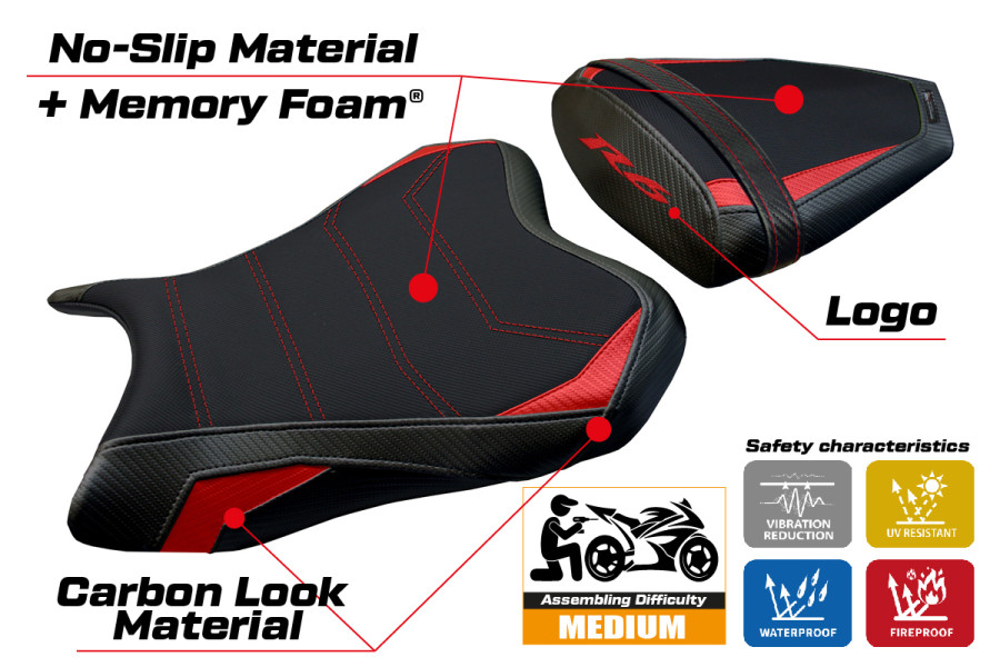 Housse de selle compatible - Yamaha R6 2006 - 2007 - mod Aichi Comfort System