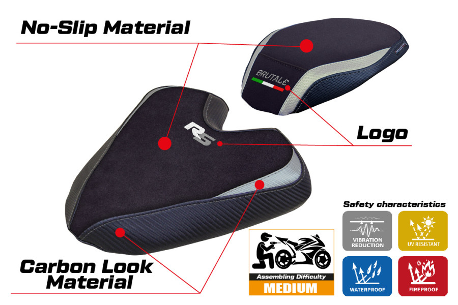Seat cover compatible - MV Agusta Brutale 1000 RS 2021-2026 - mod Ankara Velvet