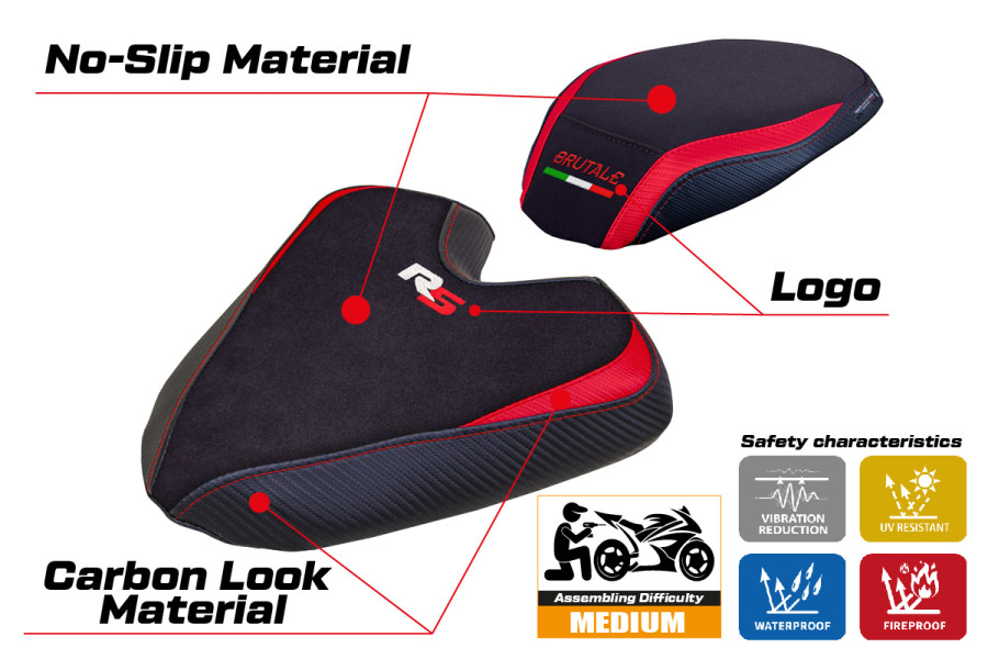 Housse de selle compatible - MV Agusta Brutale 1000 RS 2021-2026 - mod Ankara Velvet