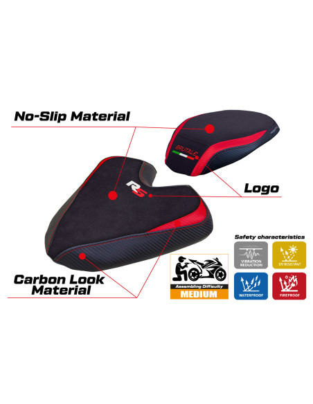 Funda de asiento compatible - MV Agusta Brutale 1000 RS 2021-2025 - mod Ankara Velvet