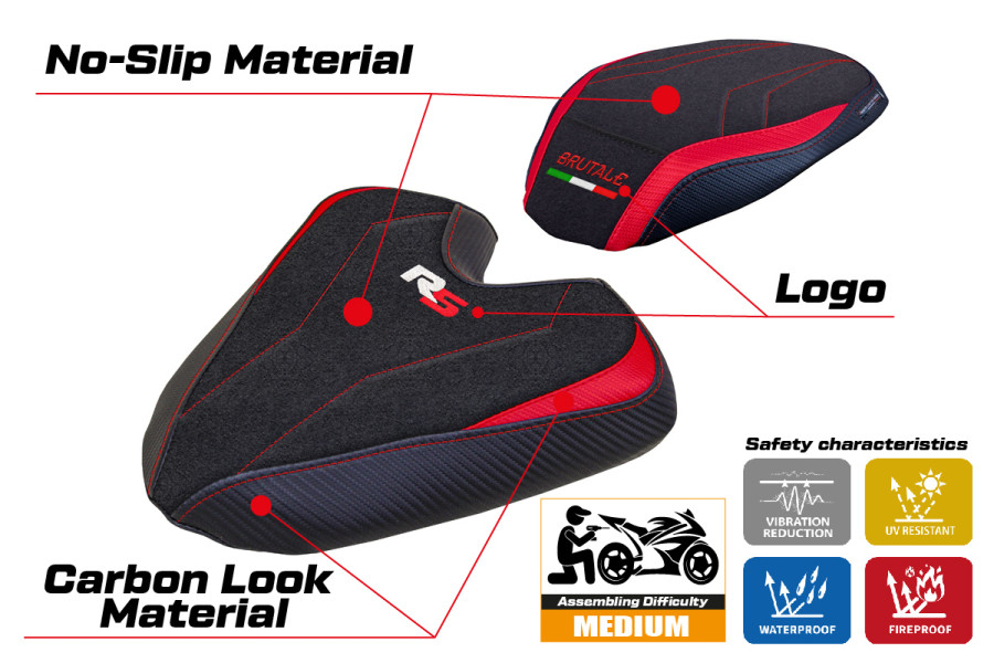 Rivestimento sella compatibile - MV Agusta Brutale 1000 RS 2021-2026 - mod Ankara Ultragrip