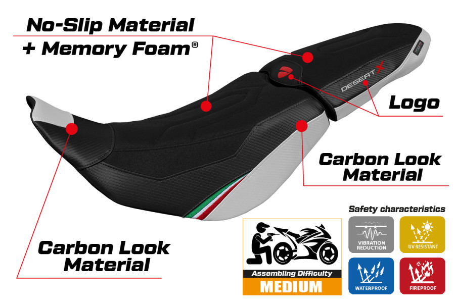 Sitzbezug kompatibel - Ducati Desert-X 2022-2025 - heating Comfort System