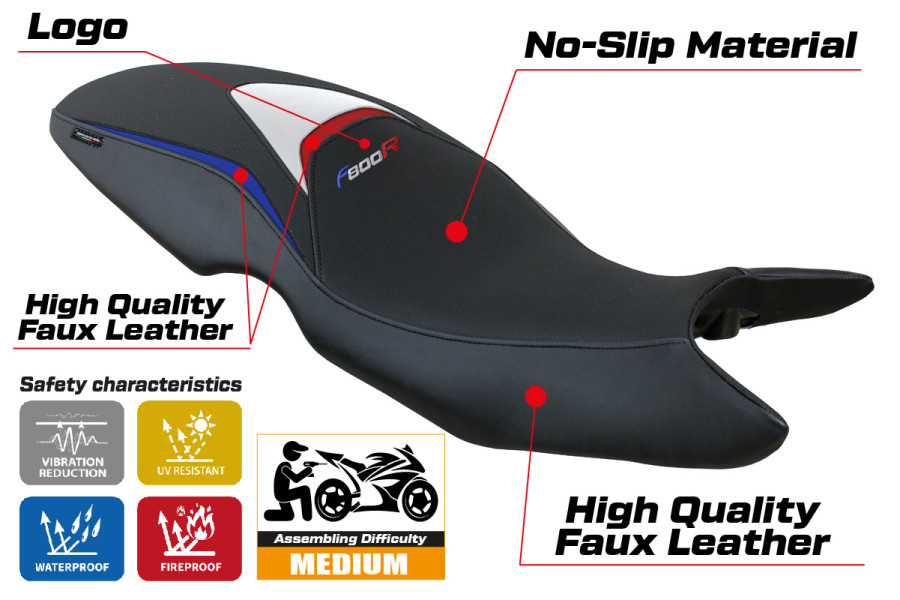 Housse de selle compatible - BMW F 800 R 2009 - 2020 - mod Maïli