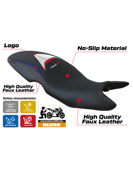 Housse de selle compatible - BMW F 800 R 2009 - 2020 - mod Maïli