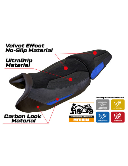 Seat cover compatible - BMW R 1300 GS 2023-2025 - mod Koln Velvet Ultragrip