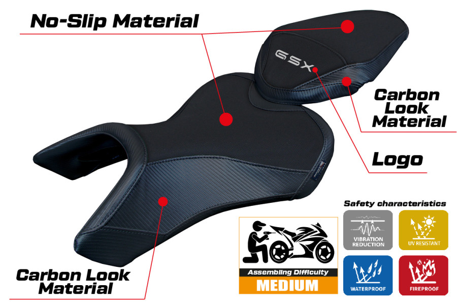 Rivestimento sella compatibile - Suzuki GSX 8S / 8R 2023-2026 - mod Niigata