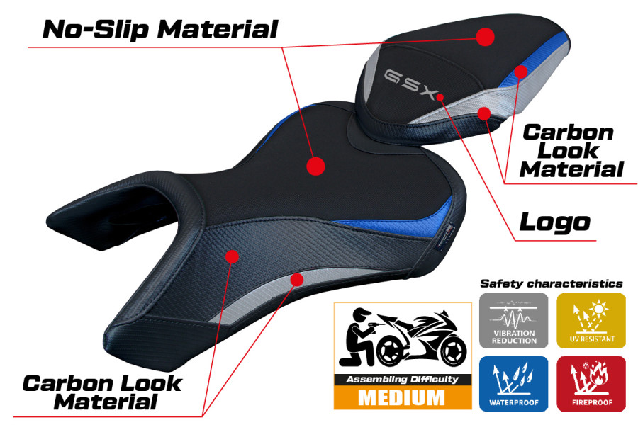 Funda de asiento compatible - Suzuki GSX 8S / 8R 2023-2026 - mod Niigata