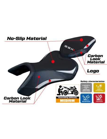 Funda de asiento compatible - Suzuki GSX 8S / 8R 2023-2025 - mod Niigata