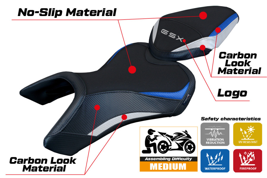 Funda de asiento compatible - Suzuki GSX 8S / 8R 2023-2026 - mod Niigata