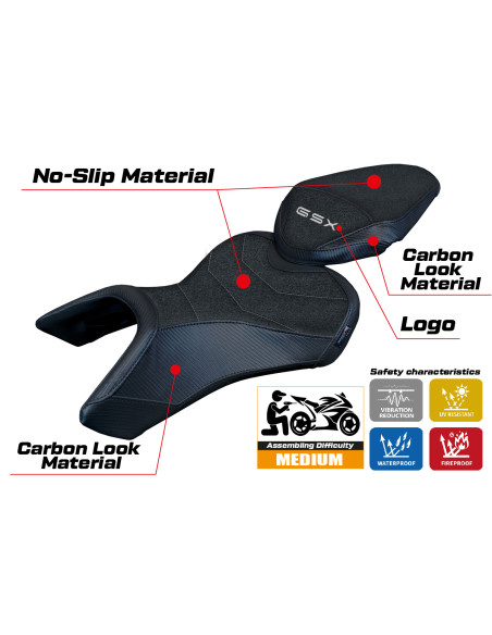 Housse de selle compatible - Suzuki GSX 8S / 8R 2023-2025 - mod Niigata Ultragrip