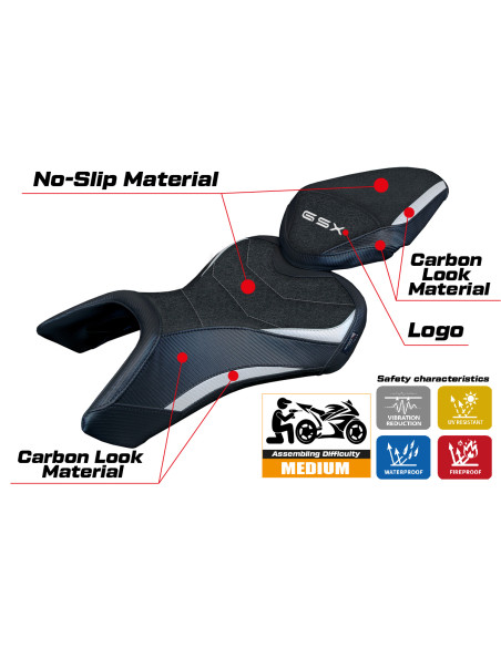 Sitzbezug kompatibel - Suzuki GSX 8S / 8R 2023-2025 - mod Niigata Ultragrip