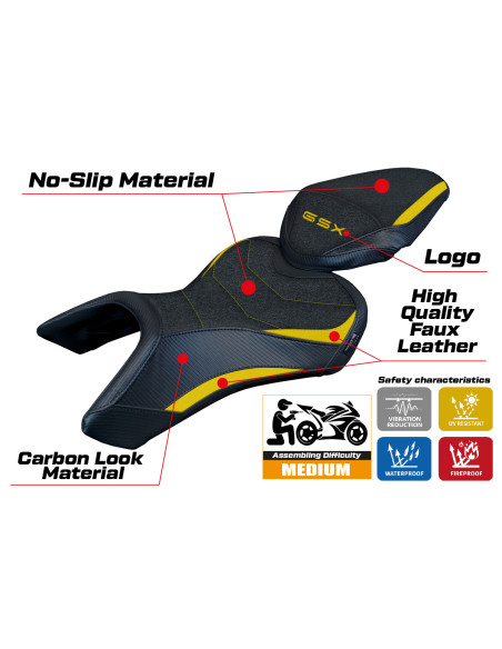 Funda de asiento compatible - Suzuki GSX 8S / 8R 2023-2025 - mod Niigata Ultragrip