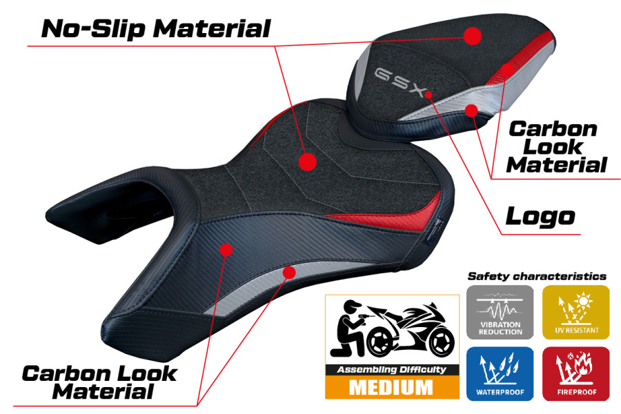 Sitzbezug kompatibel - Suzuki GSX 8S / 8R 2023-2026 - mod Niigata Ultragrip