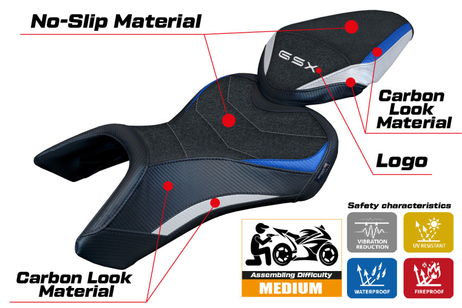 Sitzbezug kompatibel - Suzuki GSX 8S / 8R 2023-2026 - mod Niigata Ultragrip
