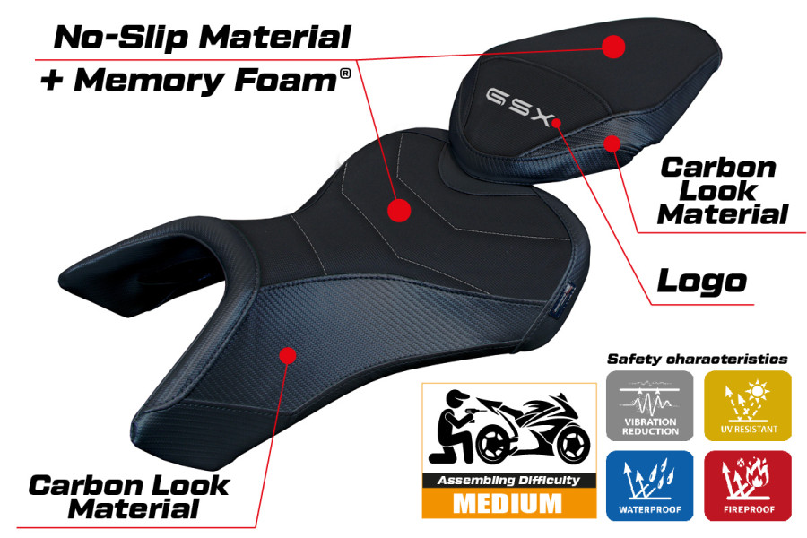 Sitzbezug kompatibel - Suzuki GSX 8S / 8R 2023-2026 - mod Niigata Comfort System