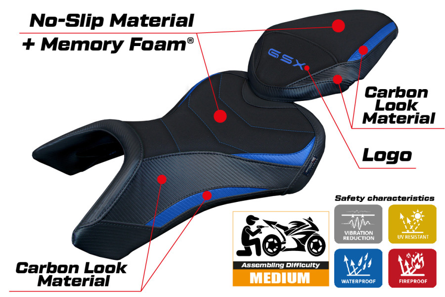 Sitzbezug kompatibel - Suzuki GSX 8S / 8R 2023-2026 - mod Niigata Comfort System