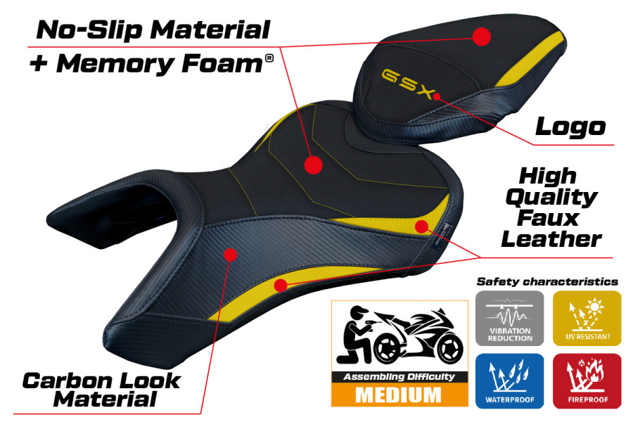 Seat cover compatible - Suzuki GSX 8S / 8R 2023-2026 - mod Niigata Comfort System