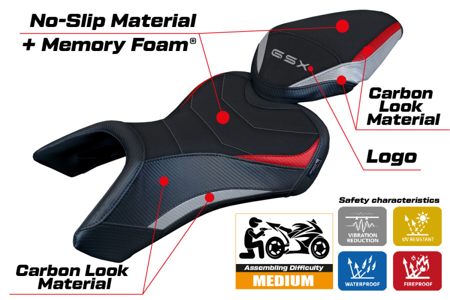 Sitzbezug kompatibel - Suzuki GSX 8S / 8R 2023-2026 - mod Niigata Comfort System