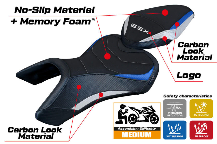 Sitzbezug kompatibel - Suzuki GSX 8S / 8R 2023-2026 - mod Niigata Comfort System