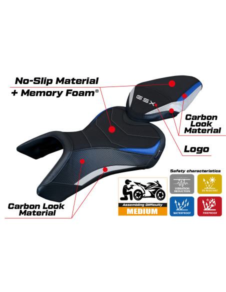 Sitzbezug kompatibel - Suzuki GSX 8S / 8R 2023-2025 - mod Niigata Comfort System