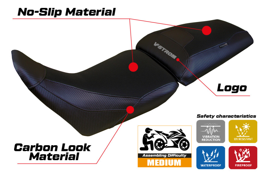 Rivestimento sella compatibile - Suzuki V-Strom 1050 2020-2026 - mod Surat