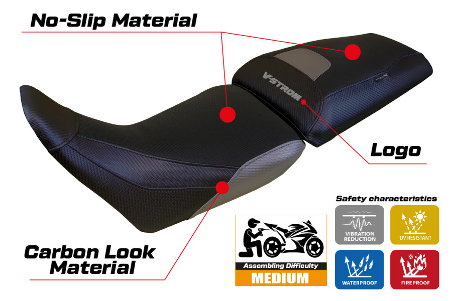 Housse de selle compatible - Suzuki V-Strom 1050 2020-2026 - mod Surat