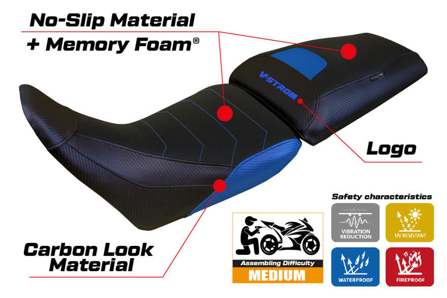 Sitzbezug kompatibel - Suzuki V-Strom 1050 2020-2026 - mod Surat Comfort System