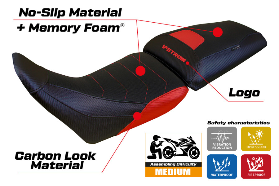 Seat cover compatible - Suzuki V-Strom 1050 2020-2026 - mod Surat Comfort System
