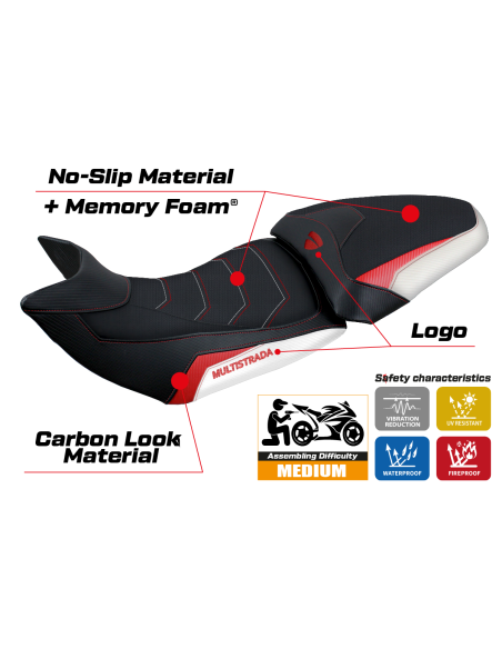 Housse de selle compatible - Ducati Multistrada 1200-1260 2015 - 2020 - mod Heating Comfort System