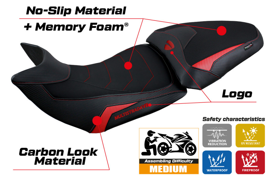 Funda de asiento compatible - Ducati Multistrada V2 2021 - 2024 - mod Heating Comfort System