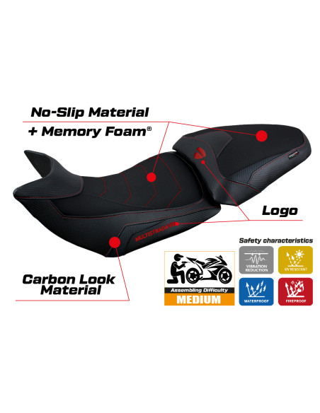 Funda de asiento compatible - Ducati Multistrada V2 2021 - 2024 - mod Heating Comfort System