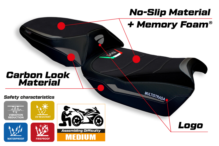 Seat cover compatible - Ducati Multistrada V4 2021-2026 - mod Heating Comfort System
