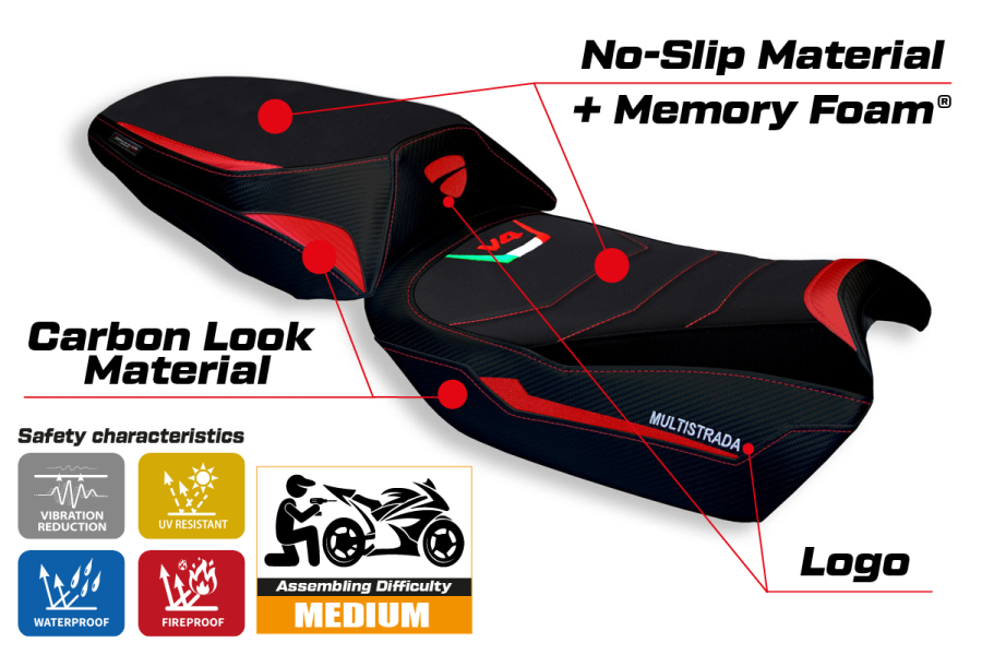 Sitzbezug kompatibel - Ducati Multistrada V4 2021-2026 - mod Heating Comfort System