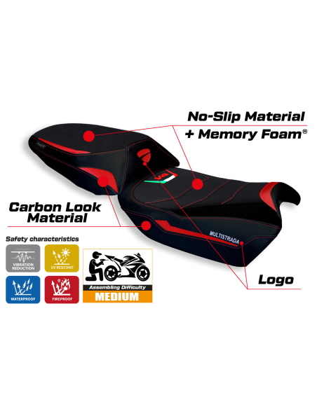 Seat cover compatible - Ducati Multistrada V4 2021-2025 - mod Heating Comfort System