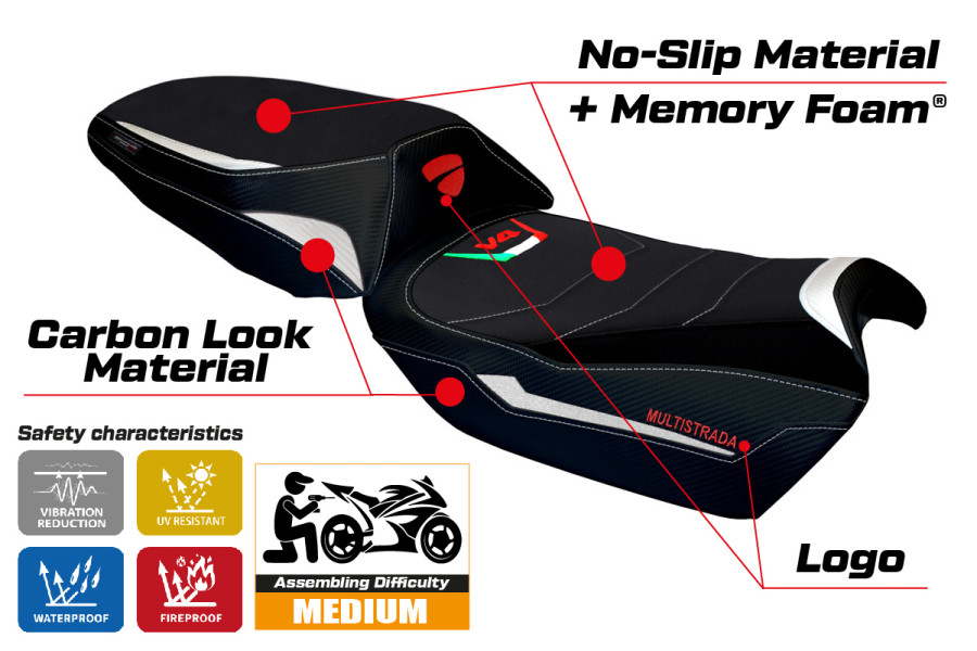 Sitzbezug kompatibel - Ducati Multistrada V4 2021-2026 - mod Heating Comfort System