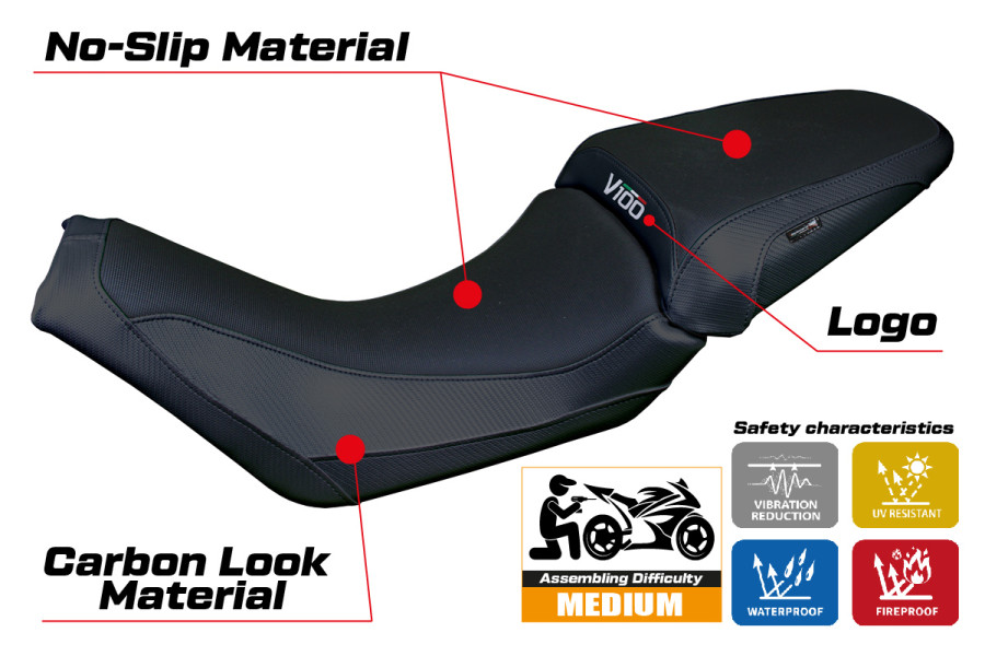 Rivestimento sella compatibile - Moto Guzzi V100 Mandello 2022-2026 - mod Misano