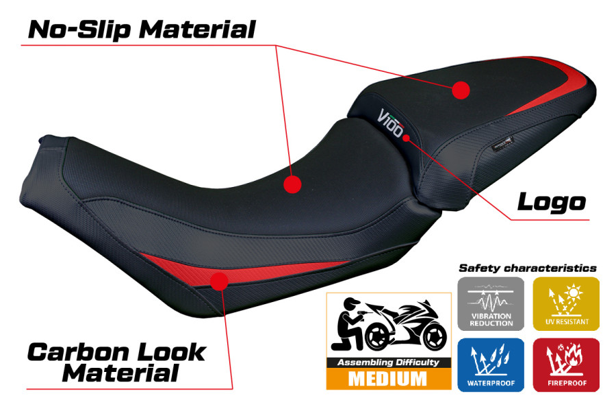 Housse de selle compatible - Moto Guzzi V100 Mandello 2022-2026 - mod Misano
