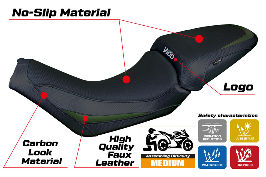 Funda de asiento compatible - Moto Guzzi V100 Mandello 2022-2026 - mod Misano