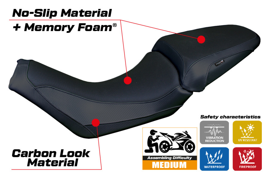 Sitzbezug kompatibel - Moto Guzzi V100 Mandello 2022-2026 - mod Misano Comfort System