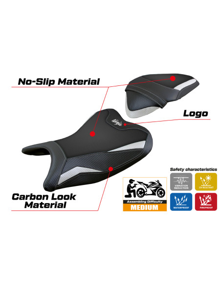 Rivestimento sella compatibile - Kawasaki Ninja 250 2018 - 2019 - mod Rainha
