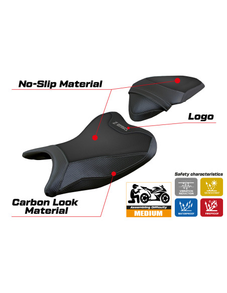 Funda de asiento compatible - Kawasaki Z 250  2019 - 2020 - mod Abrantes