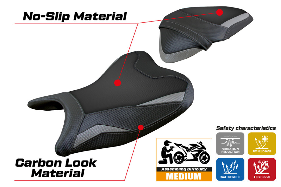Housse de selle compatible - Kawasaki Z 250 2019 - 2020 - mod Abrantes