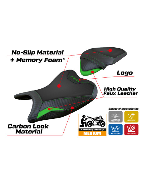 Seat cover compatible - Kawasaki Z 250 2019 - 2020 - mod Abrantes Comfort System